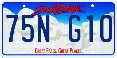 SD license plate 75NG10