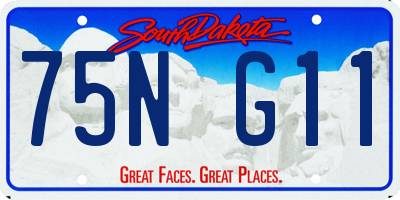 SD license plate 75NG11