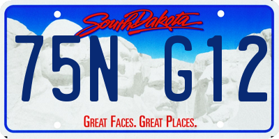 SD license plate 75NG12