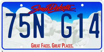 SD license plate 75NG14