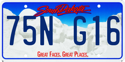 SD license plate 75NG16