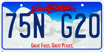 SD license plate 75NG20