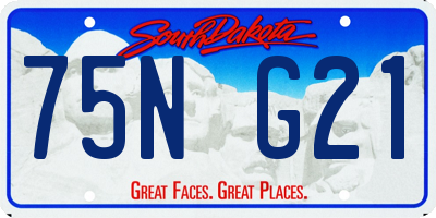 SD license plate 75NG21