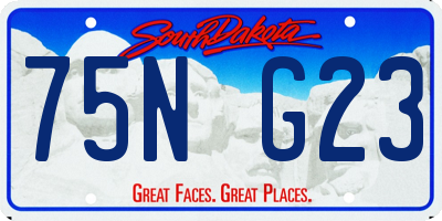SD license plate 75NG23