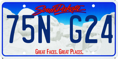SD license plate 75NG24