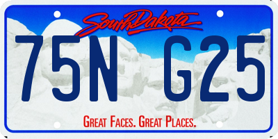 SD license plate 75NG25