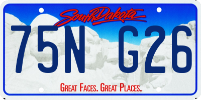 SD license plate 75NG26