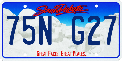 SD license plate 75NG27
