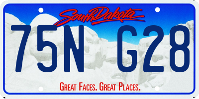 SD license plate 75NG28