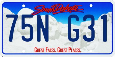 SD license plate 75NG31