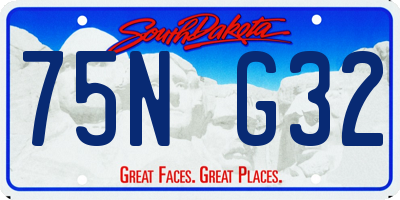 SD license plate 75NG32