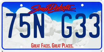 SD license plate 75NG33