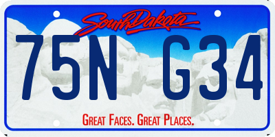 SD license plate 75NG34