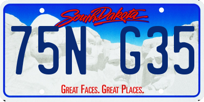 SD license plate 75NG35