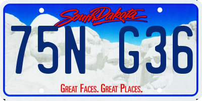 SD license plate 75NG36