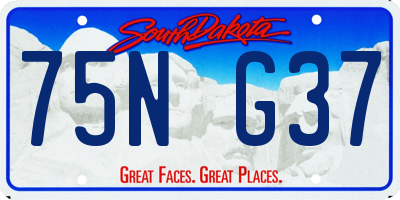 SD license plate 75NG37