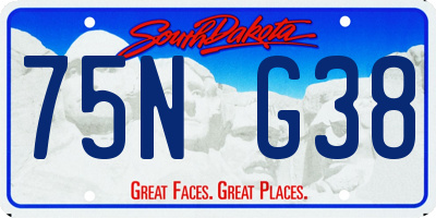 SD license plate 75NG38