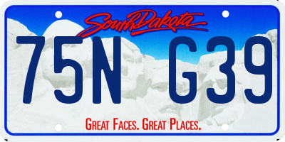 SD license plate 75NG39