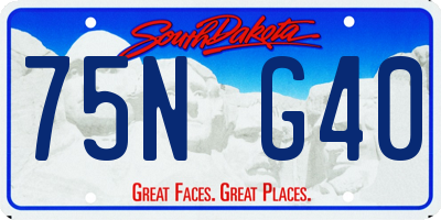 SD license plate 75NG40