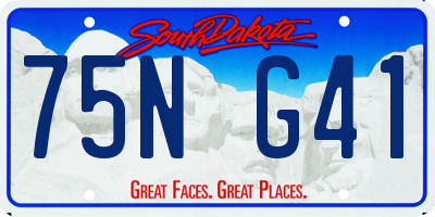 SD license plate 75NG41