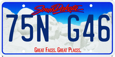 SD license plate 75NG46