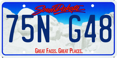 SD license plate 75NG48