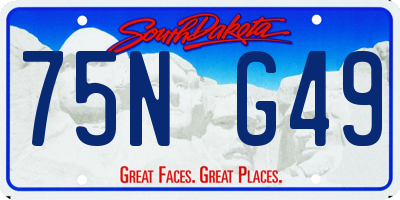 SD license plate 75NG49