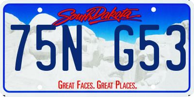 SD license plate 75NG53