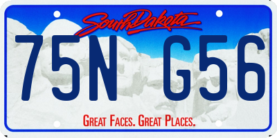 SD license plate 75NG56