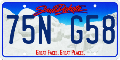 SD license plate 75NG58