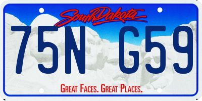 SD license plate 75NG59