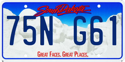 SD license plate 75NG61