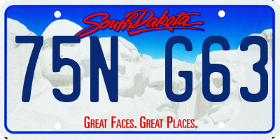 SD license plate 75NG63