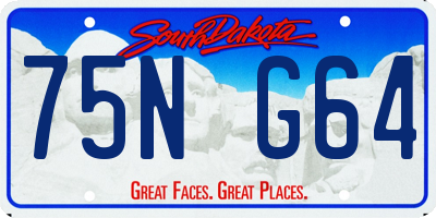 SD license plate 75NG64