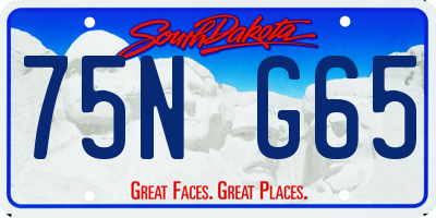 SD license plate 75NG65