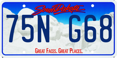 SD license plate 75NG68