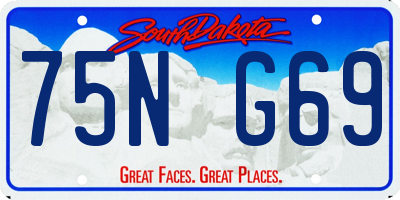 SD license plate 75NG69