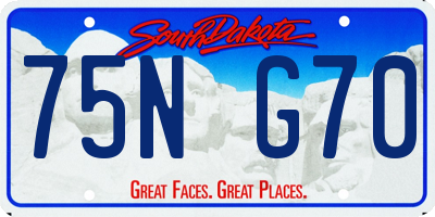 SD license plate 75NG70