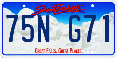 SD license plate 75NG71