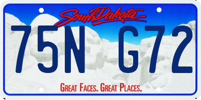 SD license plate 75NG72