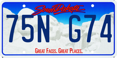 SD license plate 75NG74
