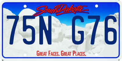 SD license plate 75NG76
