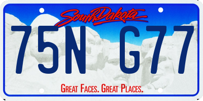 SD license plate 75NG77