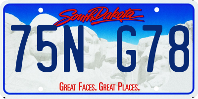 SD license plate 75NG78