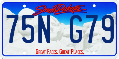 SD license plate 75NG79