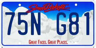 SD license plate 75NG81