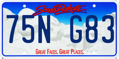 SD license plate 75NG83
