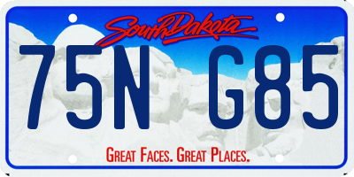 SD license plate 75NG85