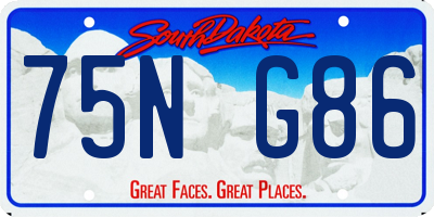SD license plate 75NG86