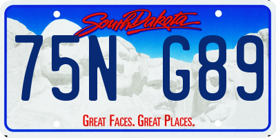 SD license plate 75NG89